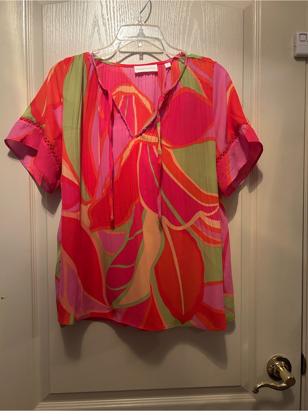 Sunny Leigh Bold Floral top — Pink, Red & Green